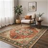 BEIMO Tappeto Lavabile per Soggiorno in Stile Vintage, Boho per Camera da Letto Grande in Stile Orientale Antiscivolo per Bagno e Sala da Pranzo, 120x170 cm,Rosso Sbiadito