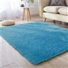 BUDINGHY Tappeto Salotto a Pelo 80 x 130 cm Antiscivolo Lungo Carpet Facile Manutenzione per Grandi Dimensioni Salotto Moderno Cameretta Bimba Tappet, Blu