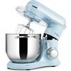 Kitchen in the box Fab by Kitchen in the box Impastatrice Planetaria, 8L Planetaria Professionale 2000W, 10 Velocità con Uncino Impastatore, Mescolatore e Frusta Sbattitrice (Azzurro)