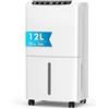 Smeeyo Deumidificatore Casa Muffa 12L/24h, Display Digitale, Serbatoio Dell'acqua da 2,5L, Ottimizzata per la Asciugatura Biancheria, Sensore Automatico di Umidità, Timer 24 ore, Ventol 120 mm