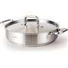 HOMICHEF Braiser - Padella da 5 litri con coperchio, in acciaio inox senza nichel, lucidata opaca, atossica, con coperchio in acciaio inox a induzione