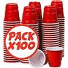 Original Cup Bicchierini Shot 4cl Rosso Stile Americano - Confezione da 100 Red Cup Riutilizzabili in Plastica - Bicchieri per Feste, Giochi da Bere e Beer Pong - Original Corner®