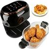 Ayolofei Friggitrice ad aria calda da 5 l, 1350 W, 9 in 1, multifunzione, touch screen, con cestello in vetro e finestra di visualizzazione, 8 programmi intelligenti e timer 24 ore, friggere, cottura per