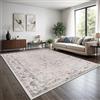 TT Home Tappeto Boho Vintage Soggiorno Pelo Corto Design Retro Antiscivolo Facile Manutenzione Moderno Sala Da Pranzo Ingresso Lavabile, Colore:Grigio 3, Dimensione:160x220 cm