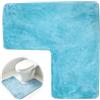 Piashow Tappetino da bagno a forma di L, per doccia angolare, ad asciugatura rapida, antiscivolo, lavabile (blu)
