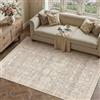 PureCozy Tappeto Salotto 80x150cm Beige Vintage Tappeti | Lavabile in Lavatrice, Antiscivolo, Camera da Letto, Grande, Soggiorno, Cameretta, Ufficio, Pelo Corto