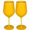 argentoè Calici Gioia in Plastica Rigida SAN 37cl - Infrangibili, Riutilizzabili, Lavabili in Lavastoviglie - Ideali per Vino, Champagne, Cocktail, Eventi, Giardino, Piscina, Barca (Giallo, Set 2pz)