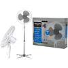 EMPOTEC FS-40B-2 Ventilatore a Piantana 45W Pale da 40cm 3 Velocità Oscillazione Regolabile Inclinabile Altezza 130 cm Base 60cm Anti-Ribaltamento Camera Da Letto Cucina Terrazzo Giardino (BIANCO)