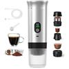 Aischens Caffettiera Portatile 3-in-1, Display Intelligente Temperatura, Riscaldamento Rapido 80ml, Pressione 20 Bar, Compatibile Cialde & Caffè Macinato, 7500mAh USB-C, Ideale per Viaggi & Ufficio