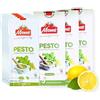 Mamà - pack 3 pesto al basilico con limone. Fresco e vegano. 15 monoporzioni pronte all'uso. Pesto di Basilico con Limone (15 porzioni)