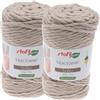 Stafil Filato Macramè Boho Pettinabile Ø 4 mm 250 g 70 m Set 2 Gomitoli Colore Beige