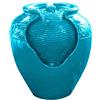 Teamson Home Fontana d'Acqua con Luci per Giardino, Piccola Fontana d'Acqua a Piani per Esterni, Vaso Verde, Cascata per Interni e Ornamento con Pompa, Arredamento Patio