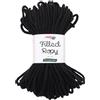 Stafil Filled Ropy Ø 6 mm, Filato Effetto Corda 250 g ~ 50 m, 70% Cotone Riciclato e 30% Poliestere, per Cestini, Decorazioni e Lavori a Uncinetto, Colore Nero