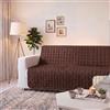 Italian Bed Linen Copridivano Fascia Elegant No Stiro - Waterproof - Proteggi Divano 175x190 cm in Microfibra Trapuntato e Imbottito - Lavabile - Marrone/Panna