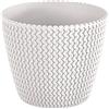 Prosperplast Vaso di fiori rotondo 18,6L Prosperplast Splofy in plastica in colore bianco, Ø34,1 x 28,9 cm