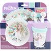 STOR Set di Stoviglie per Bambini Frozen - Il Regno Di Ghiaccio con Base Antiscivolo, Piatto, Ciotola, Bicchiere 260ml e Posate, Adatto Microonde, Senza BPA