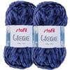 Stafil Filato Liana Effetto Morbida Ciniglia 100 g Set 2 Gomitoli Colore Blu Scuro