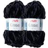 Stafil Filato Liana Effetto Morbida Ciniglia 100 g Set 2 Gomitoli Colore Nero