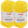 Stafil Filato Macramè Boho Pettinabile Ø 4 mm 250 g 70 m Set 2 Gomitoli Colore Giallo