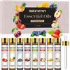 MIGCAPUT Set di Oli Essenziali Fruttati 8 x 10ML, 100% Naturale Olio Essenziale di Aromaterapia per Diffusori, SPA, Massaggi, Bagno - Fragole, Cantalupo, Mirtilli, Ciliegie, Cocco, Mango, Ananas
