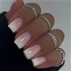 Zosutetoxo Unghie Finte Corte Quadrate Sfumate Rosa French Tip Riutilizzabili con Gel Morbido Lucido per Matrimonio Festa