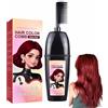 Generic Pettine 3 in 1 per colorare i capelli con spazzola integrata, tintura per capelli portatile, tintura per capelli con estratto vegetale, copertura delicata dei capelli grigi, facile da usare (rosso