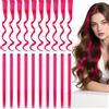 Eniyou 20 ciocche di capelli da agganciare, capelli lisci e ricci, rosa, per donne e bambini, extension dritte, adatte per feste e ciocche