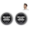 Utapossin Cera per barba, balsamo per barba, per uomini, per la cura della barba, naturale e vegano, aiuta la tua barba, idratante e nutriente per tutte le lunghezze della barba, crema facciale, 2 lattine