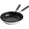 Kitchen-Aid Set da 2 pezzi KitchenAid Classic in acciaio inossidabile antiaderente, nero, padelle