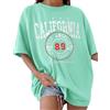 CMTOP T Shirt Donna Oversize Maglietta Cotone Manica Corta Estive Girocollo Taglie Forti Magliette Stampa Moda Tee Shirt Comodi Casual Sportiva Top Bluse (Nero, S)