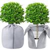 PATEMZON 2 PCS Cappuccio Protezione Piante, 37 x 22.5 cm, Protezioni Termiche per Piante con Cerniera e Coulisse, Sacchetto Antigelo per Piante Inverno, Telo per Piante Antigelo per Vasi (Grigio)