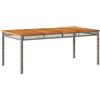 vidaXL Tavolo da Giardino Grigio 180x90x75cm Polyrattan e Legno Acacia