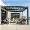 PURPLE LEAF - Pergola bioclimatica a muro 3 x 4,25 m in alluminio, facile da mantenere, pergola bioclimatica a parete con lamelle orientabili, resistente ai raggi UV e alla pioggia, ideale per