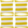 PURIAYA Confezione da 4 federe impermeabili per cuscini da esterno, decorative da giardino, per casa, giardino, patio, balcone, a righe (45,7 x 45,7 cm, giallo e bianco)