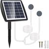 GuKKK Pompa di Ossigeno Solare per Laghetto Aeratore 2W con Batteria 2200mAh, Ossigenatore per Acquario con Pietra Aerea e Tubo