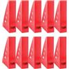 OFFICER PRODUCTS Portariviste dal design moderno, 10 pezzi, formato A4, colore: rosso, plastica rigida, traforato, organizer da scrivania per riviste, infrangibile