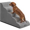 Feandrea Scala a 5 Gradini per Cani, Maniglia, Impermeabile e Antiscivolo | Scaletta per Animali Domestici, Pendenza, Copertura Sfoderabile e Lavabile, Grigio Tortora, Collezione BADDI PPS005GD01