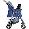 AQPET Passeggino Pieghevole per Cani di Taglia Medio Piccola, Carrello per Animali Domestici Comodo e Pratico, Carrozzina con Doppie Ruote girevoli, 75x45x100 cm, Colore Blu Navy