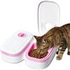 WDKXCN Distributore Automatico Cibo Gatti, 2 Ciotole da 700 ml Dispenser Crocchette Gatto con Timer da 48 Ore, Distributore Automatico Cibo Cani, Erogatore Crocchette Gatto per Cibo Umido e Crocchette