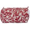 IBOAH Beauty Case Cotone Imbottito (Rosso Fiori Bianchi, M)