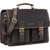 STILORD Jeffrey Cartella Pelle Vera - Borsa Ventiquattrore Vintage - Borsa Porta Pc Portadocumenti Uomo & Donna - Borsa Tracolla per PC 15,6 Pollici con Attacco Trolley Colore:marrone scuro