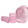 Generico Dream Fantasy Girl Zaino Tinta Unita Scuola elementare media Glamour Rosa 2026/2027 con Astuccio One Time Completo di Colori e bustina triangolare maxi