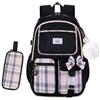 Byitin Set di 2 Zaino Scuola Bambina per Elementare e Media Ragazza con Astuccio, Zaino Grande, Leggero e Impermeabile per Scuola da Viaggio Weekend, Zaini Ergonomico per 8-16 anni, Nero e Rosa