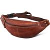 ROYALZ 'Miami' Marsupio da Donna e Uomo Vintage borsa da cintura Festival Tracolla con Cerniera Resistente, Colore:Roma Cognac Marrone