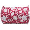 IBOAH Beauty Case Cotone Imbottito (Fucsia Fiori Bianchi, L)