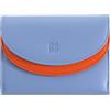 DUDU Portafoglio Donna Vera Pelle RFID con Portamonete, Portafogli Colorato a Doppia Patta Porta Carte di Credito Porta Banconote Blu pastello