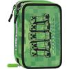 Franco Cosimo Panini MINECRAFT Online Exclusive - Astuccio Scuola Ufficiale Minecraft, Astuccio 3 Scomparti Bambini e Ragazzi con Set Cancelleria Incluso, 5 Etichette Adesive Portanome e Pratica Chiusura a Zip, 13x20Hx7 c
