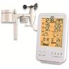 Alecto WS-4800 Stazione meteo radio con sensore esterno, stazione meteo radio 5 in 1, grande display - memorizza letture - orologio radio - datario - fasi lunari - bianco