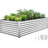 VEVOR Fioriera Rialzata in Metallo Rettangolare 2400x1200x620 mm, Aiuola Rialzata per Esterno Giardinaggio Senza Fondo Antiruggine per Coltivazione Piante Orto Fiori Verdure Giardino
