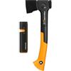 Fiskars X14 Ascia Universale e Set di Affilatori Xsharp, Nero/Arancione | Ascia da 35,5 cm, per Sramatura e Legna, Manico FiberComp, Lama Doppia Tempra, Ultraleggera, Con Protezione Antiurto, 1075432